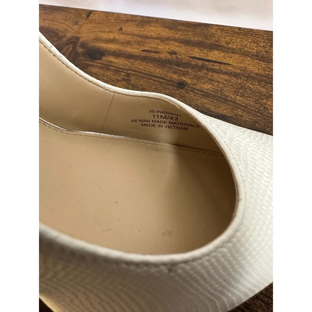 Jessica Simpson Parisah Cream Faux Snakeskin Textured Platform Pumps Heels 11 M - Picture 11 of 16